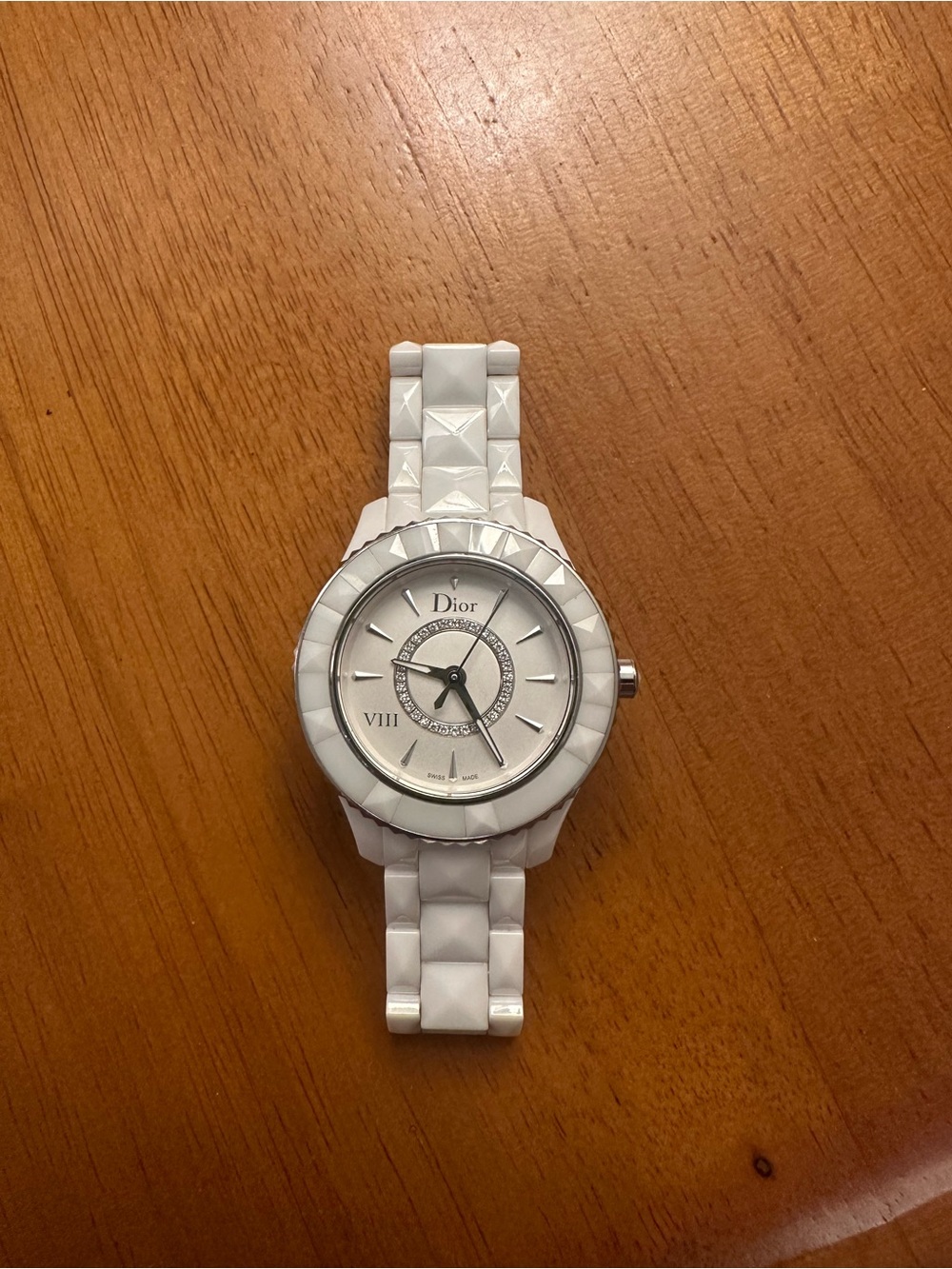 Dior VIII White Ceramic Diamond Watch
